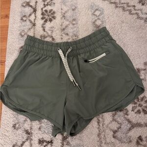 Army green vuori shorts